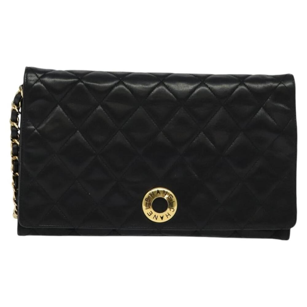 Chanel Matelasse Lambskin Leather Chain Flap Bag Black